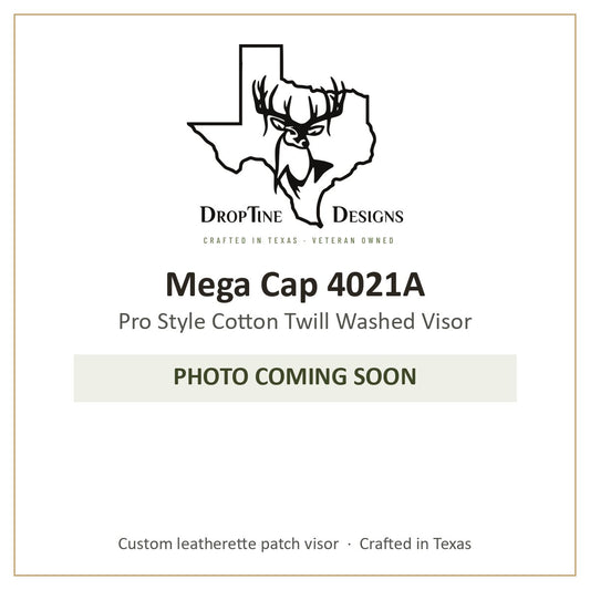 Photo coming soon: Mega Cap 4021A Pro Style Cotton Twill Washed Visor