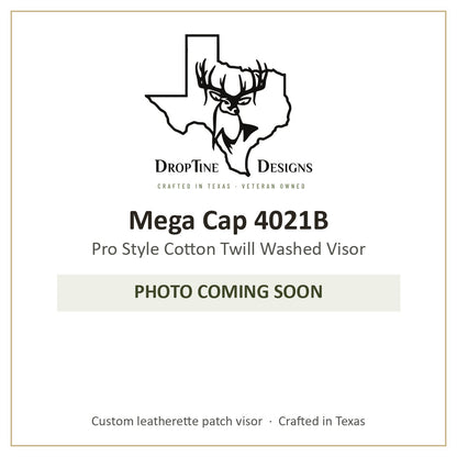 Photo coming soon: Mega Cap 4021B Pro Style Cotton Twill Washed Visor