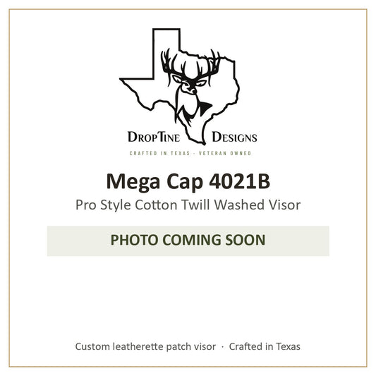 Photo coming soon: Mega Cap 4021B Pro Style Cotton Twill Washed Visor