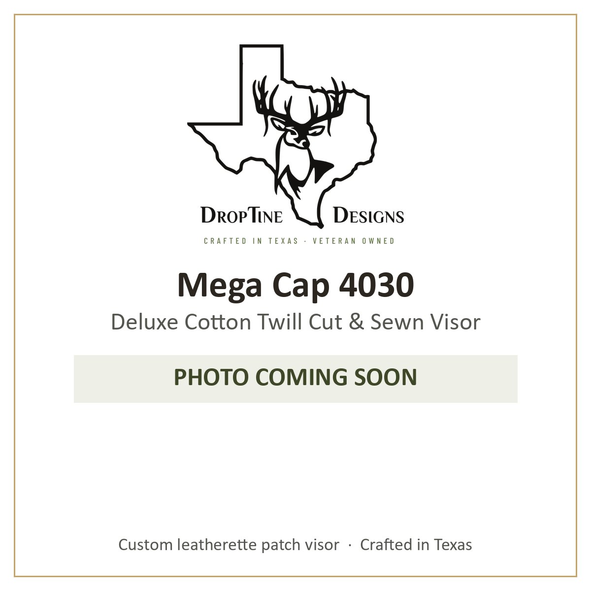 Photo coming soon: Mega Cap 4030 Deluxe Cotton Twill Cut & Sewn Visor