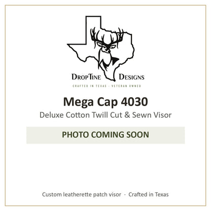 Photo coming soon: Mega Cap 4030 Deluxe Cotton Twill Cut & Sewn Visor