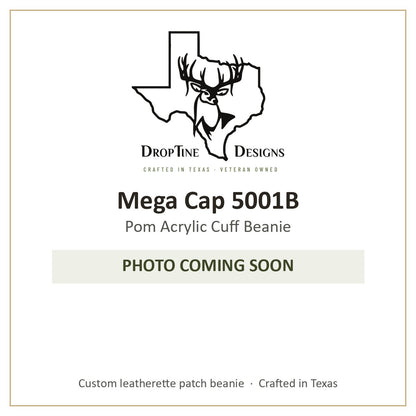 Photo coming soon: Mega Cap 5001B Pom Acrylic Cuff Beanie