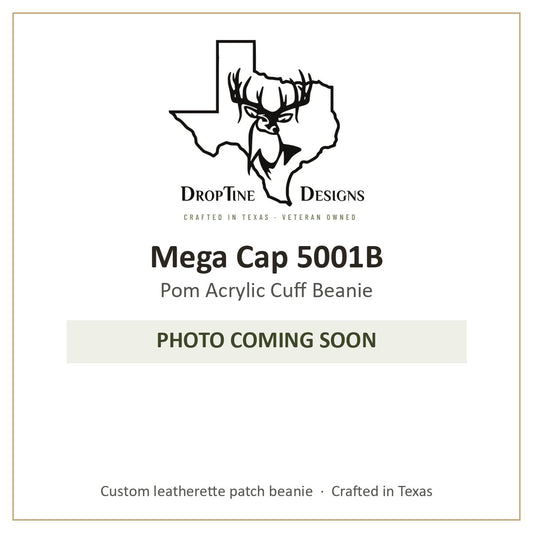 Photo coming soon: Mega Cap 5001B Pom Acrylic Cuff Beanie