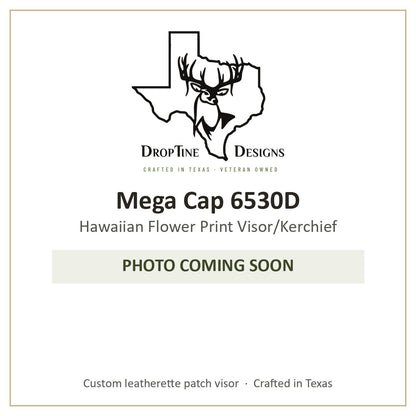 Photo coming soon: Mega Cap 6530D Hawaiian Flower Print Visor/Kerchief