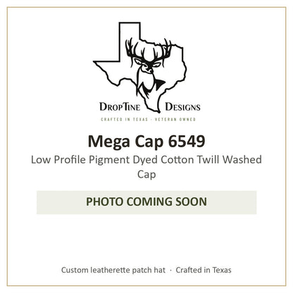 Photo coming soon: Mega Cap 6549 Low Profile Pigment Dyed Cotton Twill Washed Cap