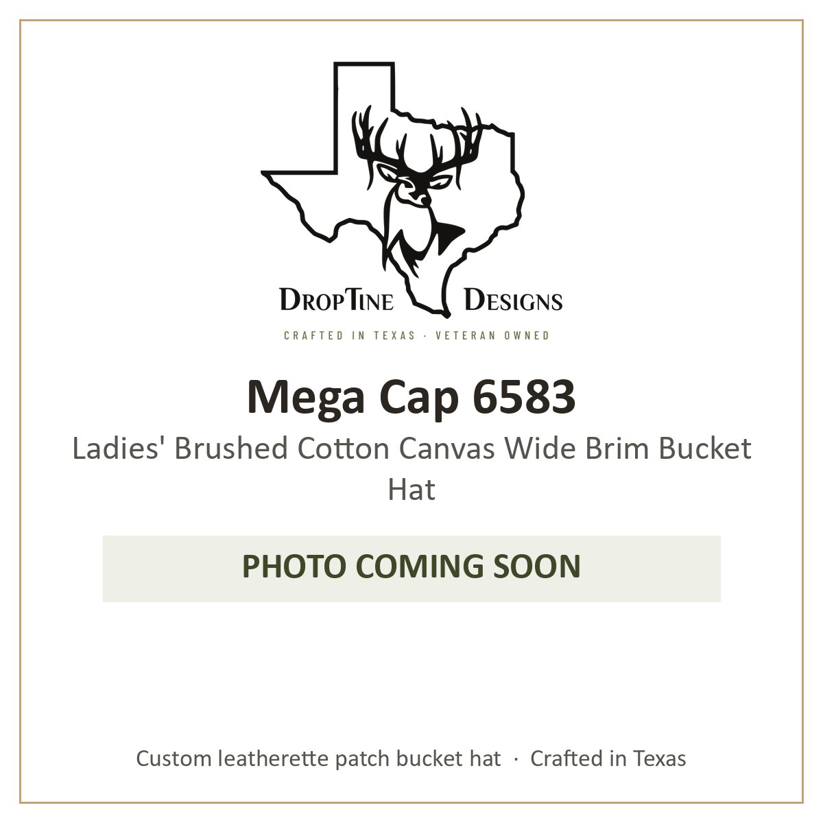 Photo coming soon: Mega Cap 6583 Ladies' Brushed Cotton Canvas Wide Brim Bucket Hat