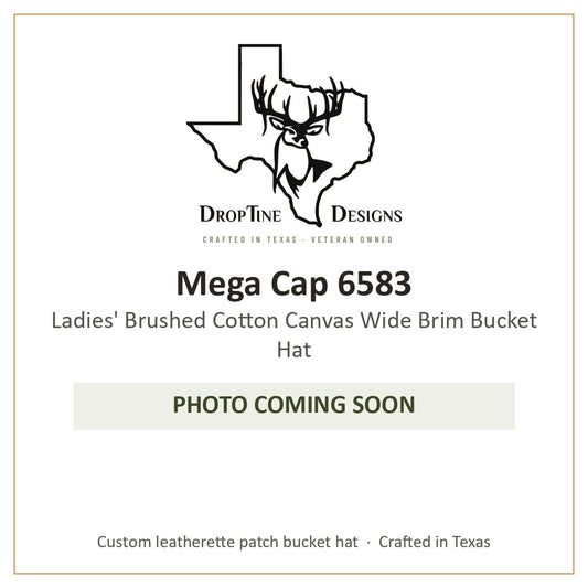 Photo coming soon: Mega Cap 6583 Ladies' Brushed Cotton Canvas Wide Brim Bucket Hat
