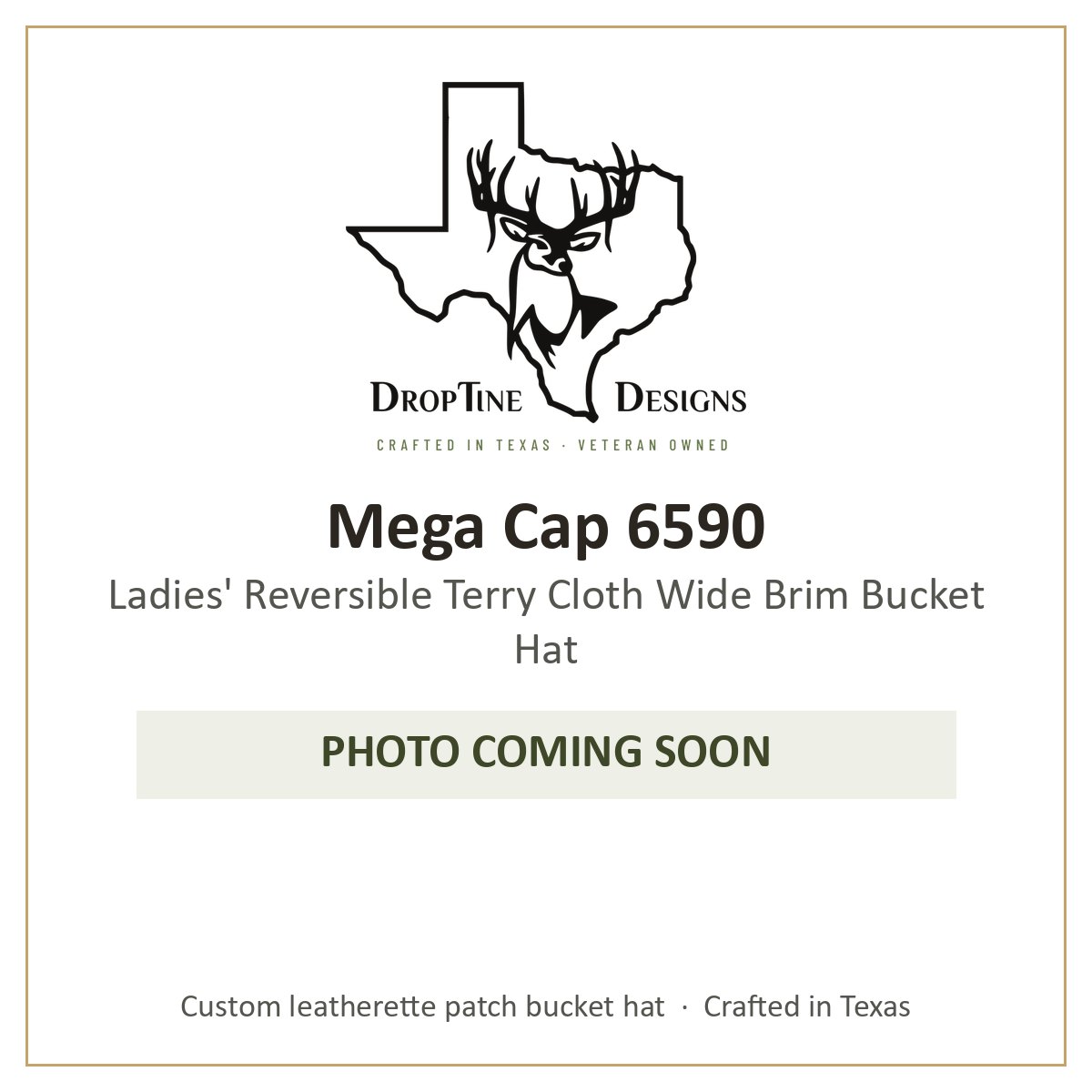 Photo coming soon: Mega Cap 6590 Ladies' Reversible Terry Cloth Wide Brim Bucket Hat