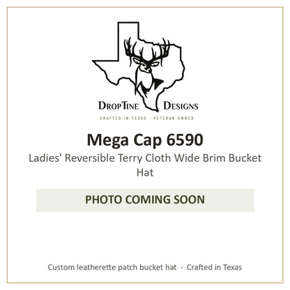 Photo coming soon: Mega Cap 6590 Ladies' Reversible Terry Cloth Wide Brim Bucket Hat