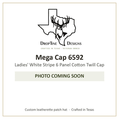 Photo coming soon: Mega Cap 6592 Ladies' White Stripe 6 Panel Cotton Twill Cap