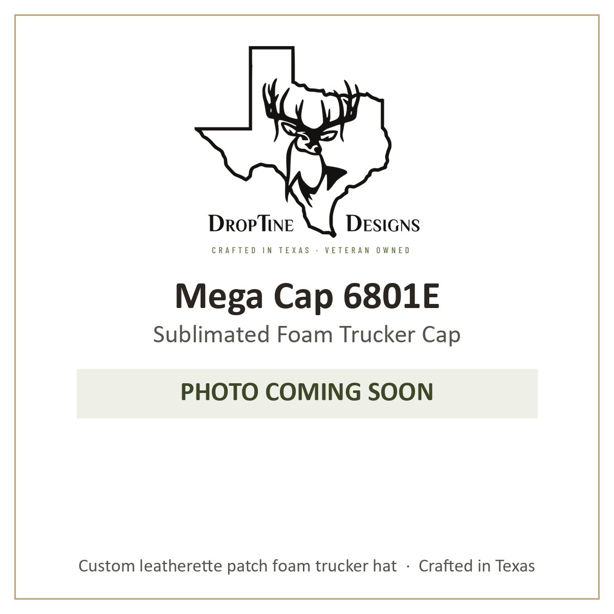 Photo coming soon: Mega Cap 6801E Sublimated Foam Trucker Cap