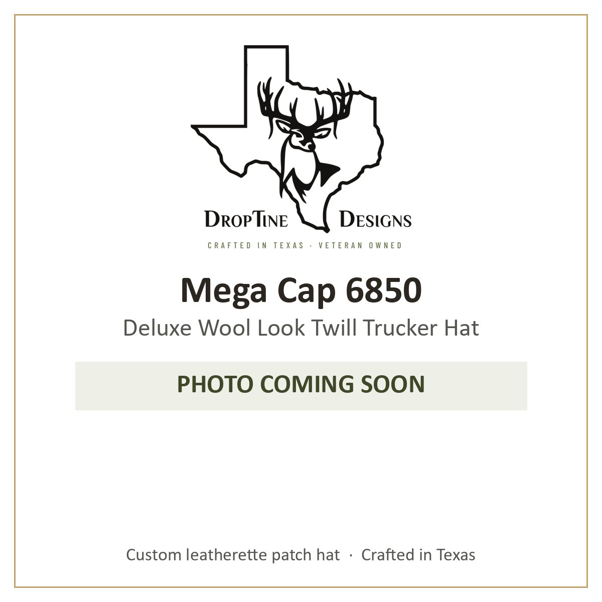 Photo coming soon: Mega Cap 6850 Deluxe Wool Look Twill Trucker Hat