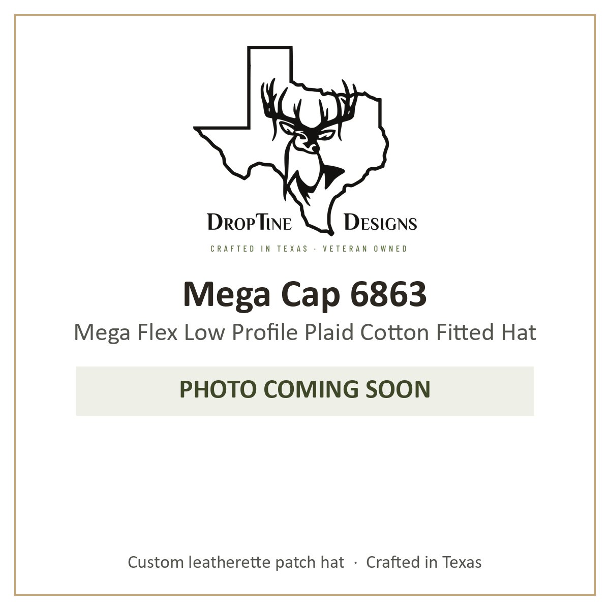 Photo coming soon: Mega Cap 6863 Mega Flex Low Profile Plaid Cotton Fitted Hat