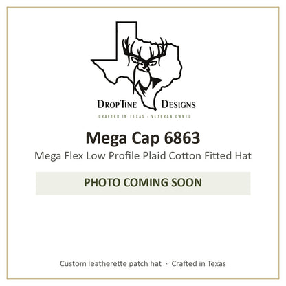Photo coming soon: Mega Cap 6863 Mega Flex Low Profile Plaid Cotton Fitted Hat