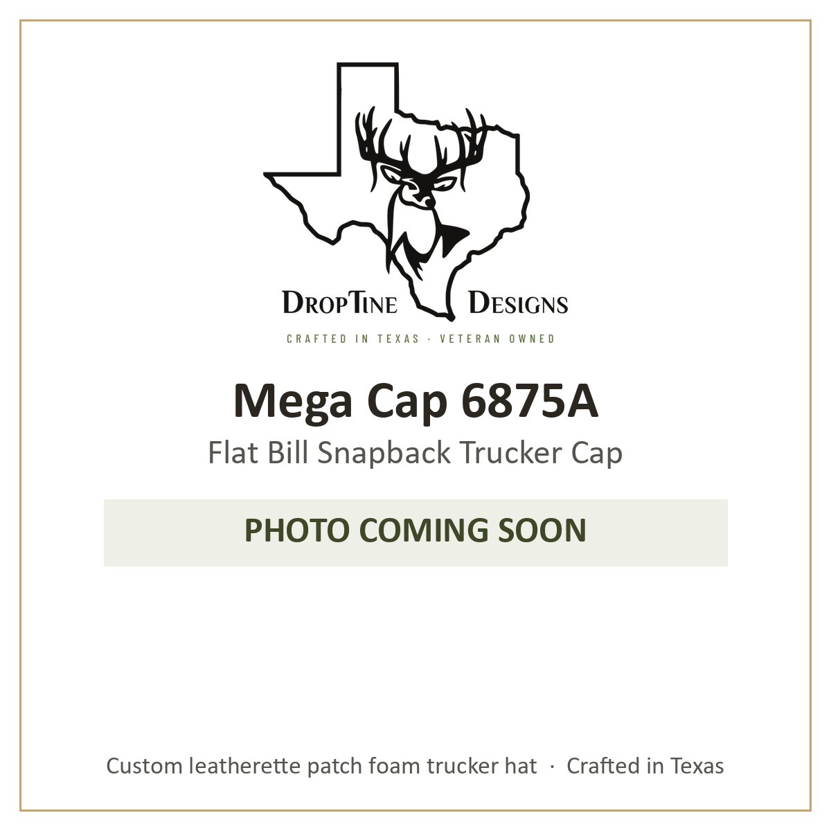 Photo coming soon: Mega Cap 6875A Flat Bill Snapback Trucker Cap