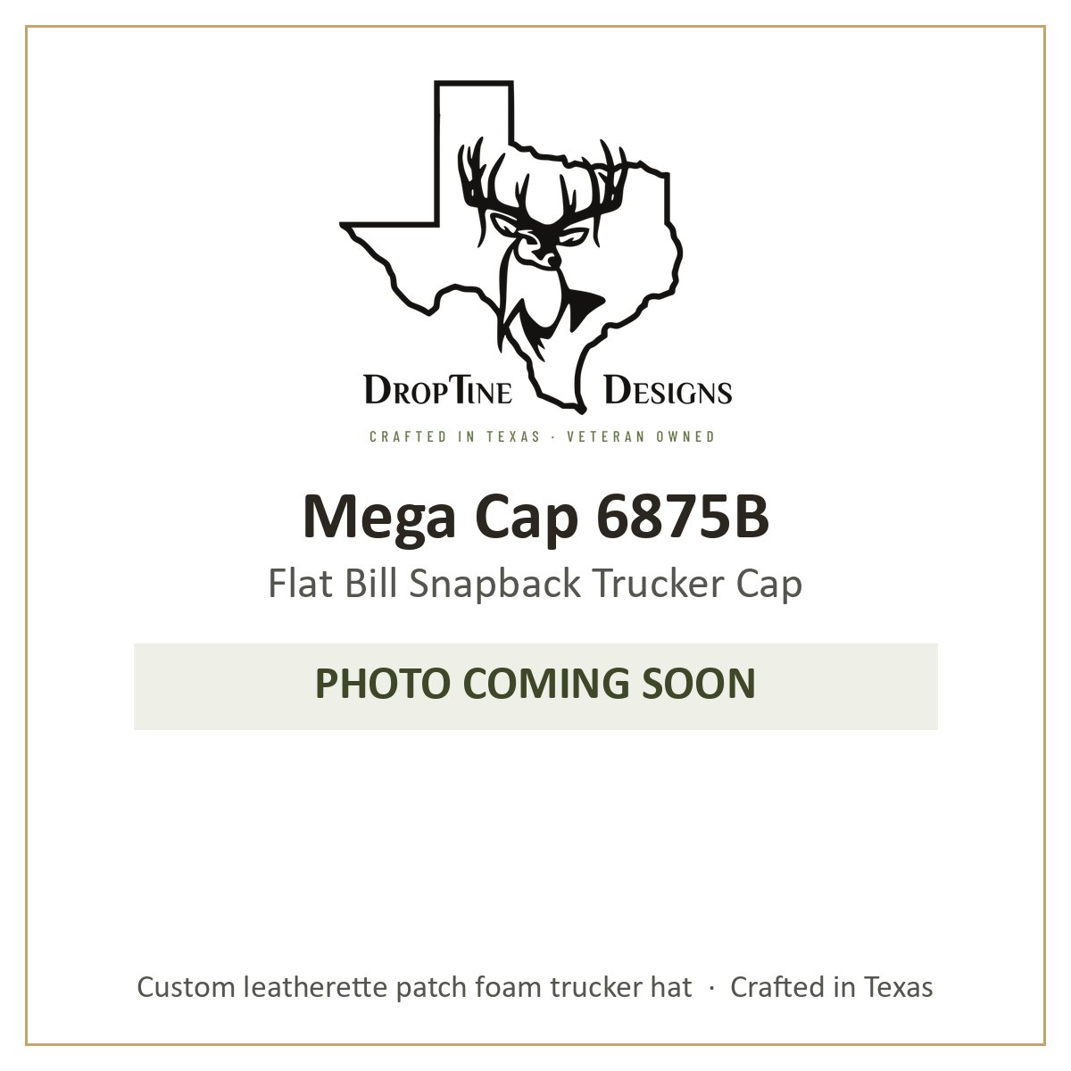 Photo coming soon: Mega Cap 6875B Flat Bill Snapback Trucker Cap