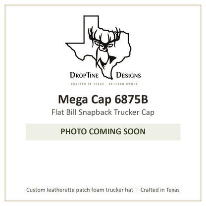 Photo coming soon: Mega Cap 6875B Flat Bill Snapback Trucker Cap