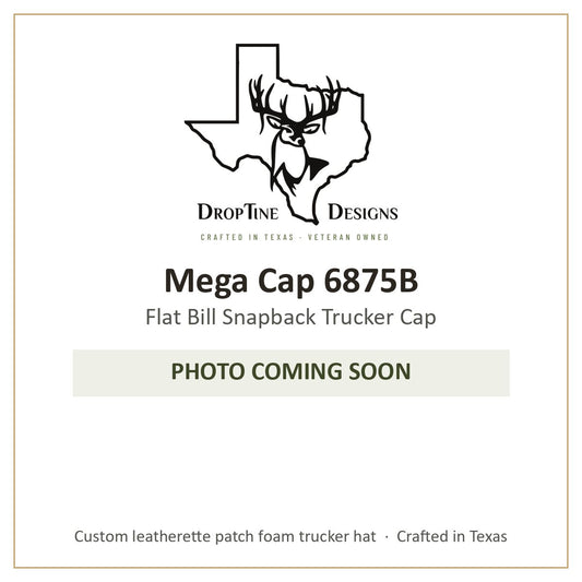 Photo coming soon: Mega Cap 6875B Flat Bill Snapback Trucker Cap