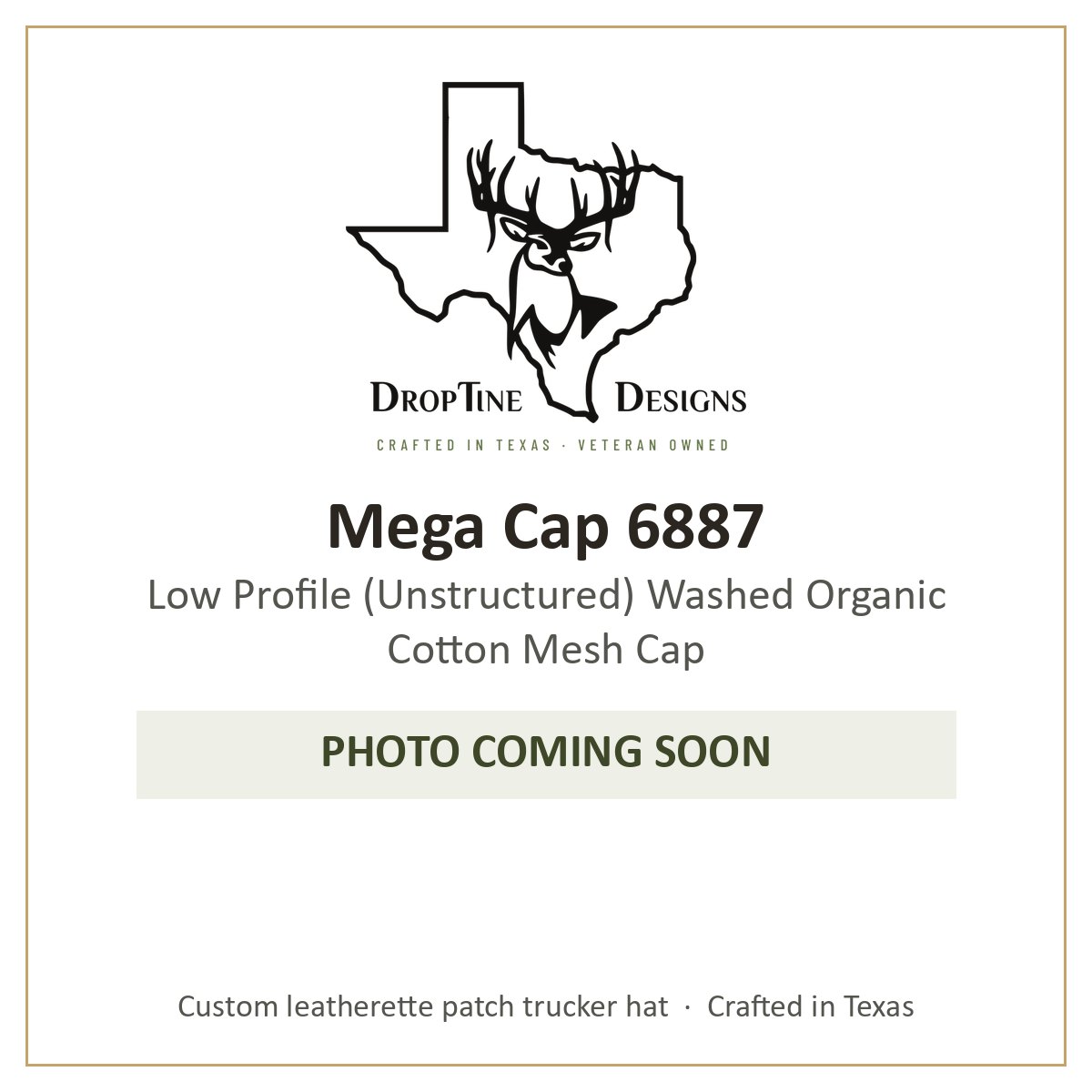 Photo coming soon: Mega Cap 6887 Low Profile (Unstructured) Washed Organic Cotton Mesh Cap