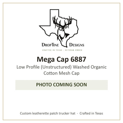 Photo coming soon: Mega Cap 6887 Low Profile (Unstructured) Washed Organic Cotton Mesh Cap