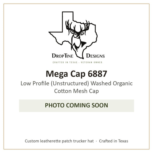 Photo coming soon: Mega Cap 6887 Low Profile (Unstructured) Washed Organic Cotton Mesh Cap