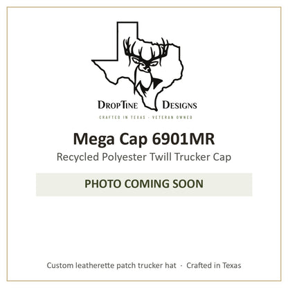 Photo coming soon: Mega Cap 6901MR Recycled Polyester Twill Trucker Cap