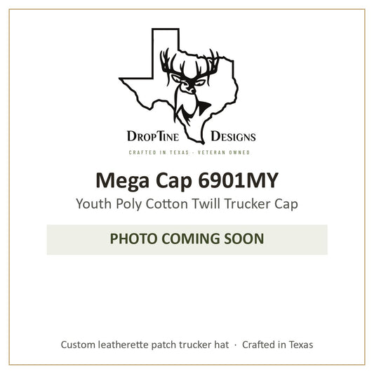 Photo coming soon: Mega Cap 6901MY Youth Poly Cotton Twill Trucker Cap