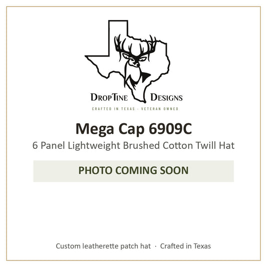 Photo coming soon: Mega Cap 6909C 6 Panel Lightweight Brushed Cotton Twill Hat