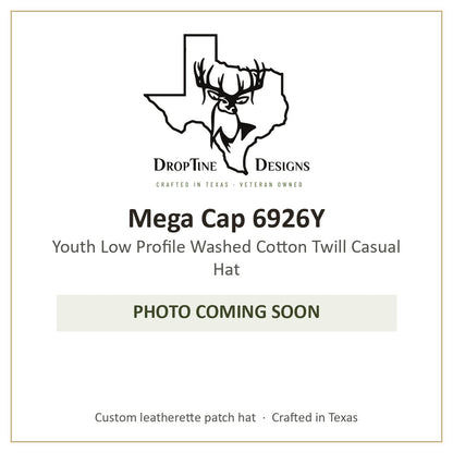 Photo coming soon: Mega Cap 6926Y Youth Low Profile Washed Cotton Twill Casual Hat