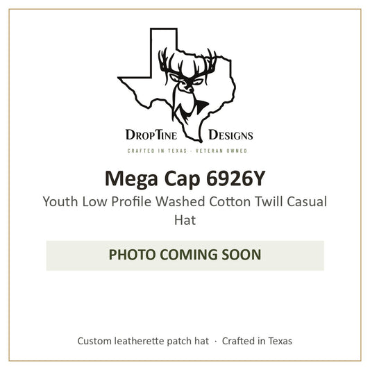 Photo coming soon: Mega Cap 6926Y Youth Low Profile Washed Cotton Twill Casual Hat