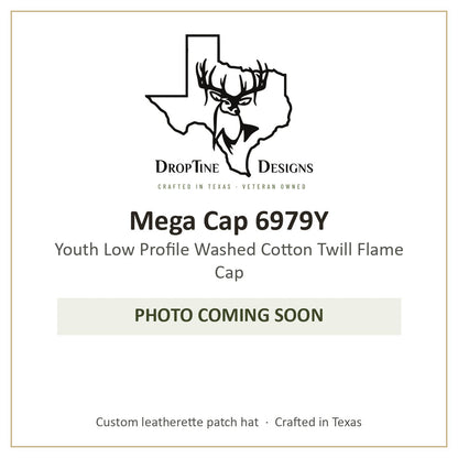 Photo coming soon: Mega Cap 6979Y Youth Low Profile Washed Cotton Twill Flame Cap