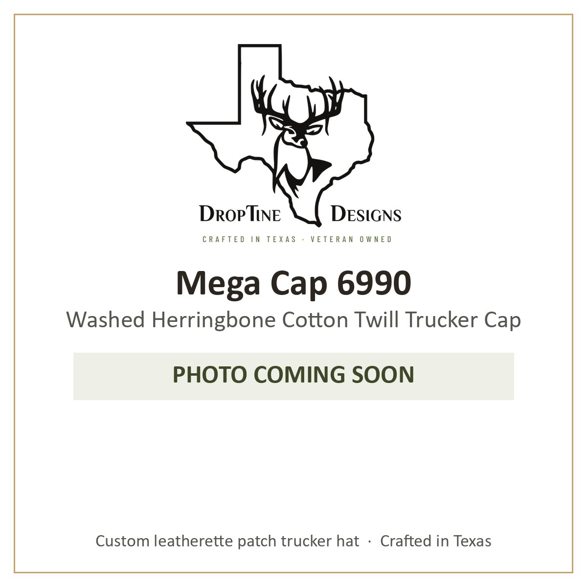 Photo coming soon: Mega Cap 6990 Washed Herringbone Cotton Twill Trucker Cap