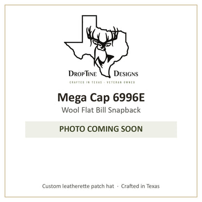 Photo coming soon: Mega Cap 6996E Wool Flat Bill Snapback