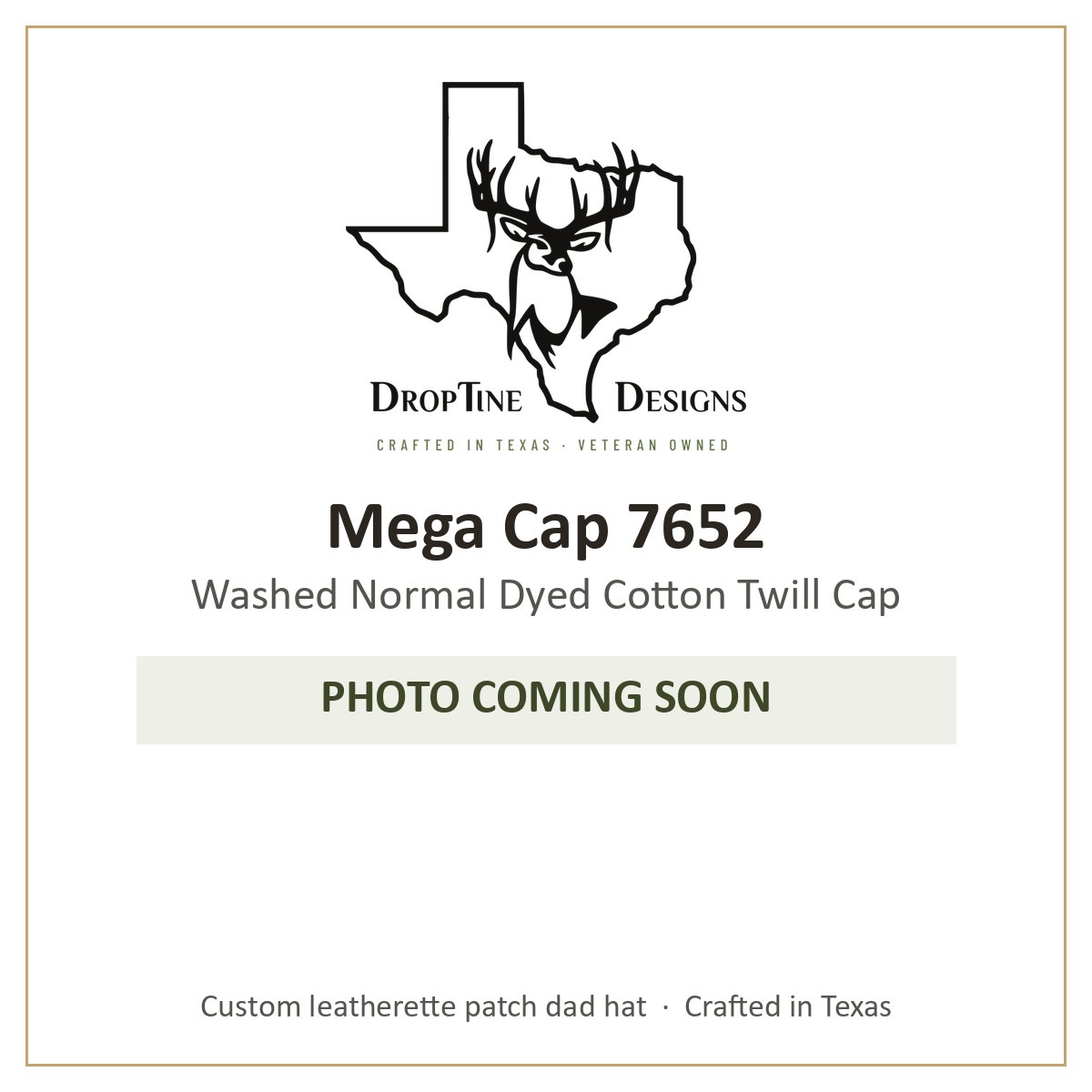 Photo coming soon: Mega Cap 7652 Washed Normal Dyed Cotton Twill Cap