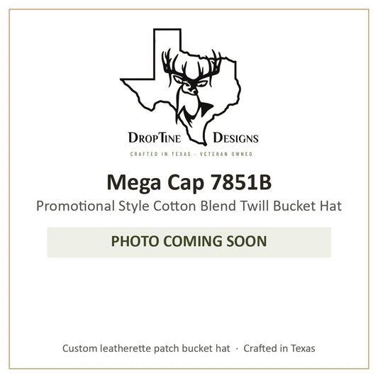 Photo coming soon: Mega Cap 7851B Promotional Style Cotton Blend Twill Bucket Hat