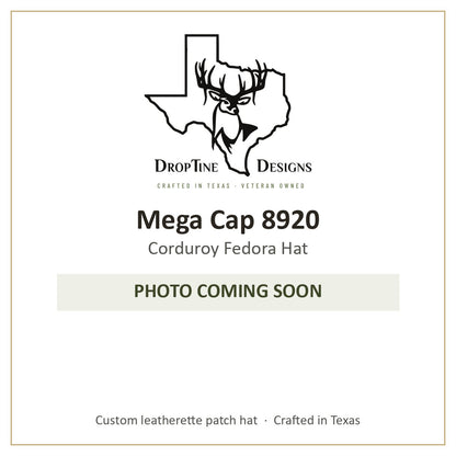 Photo coming soon: Mega Cap 8920 Corduroy Fedora Hat