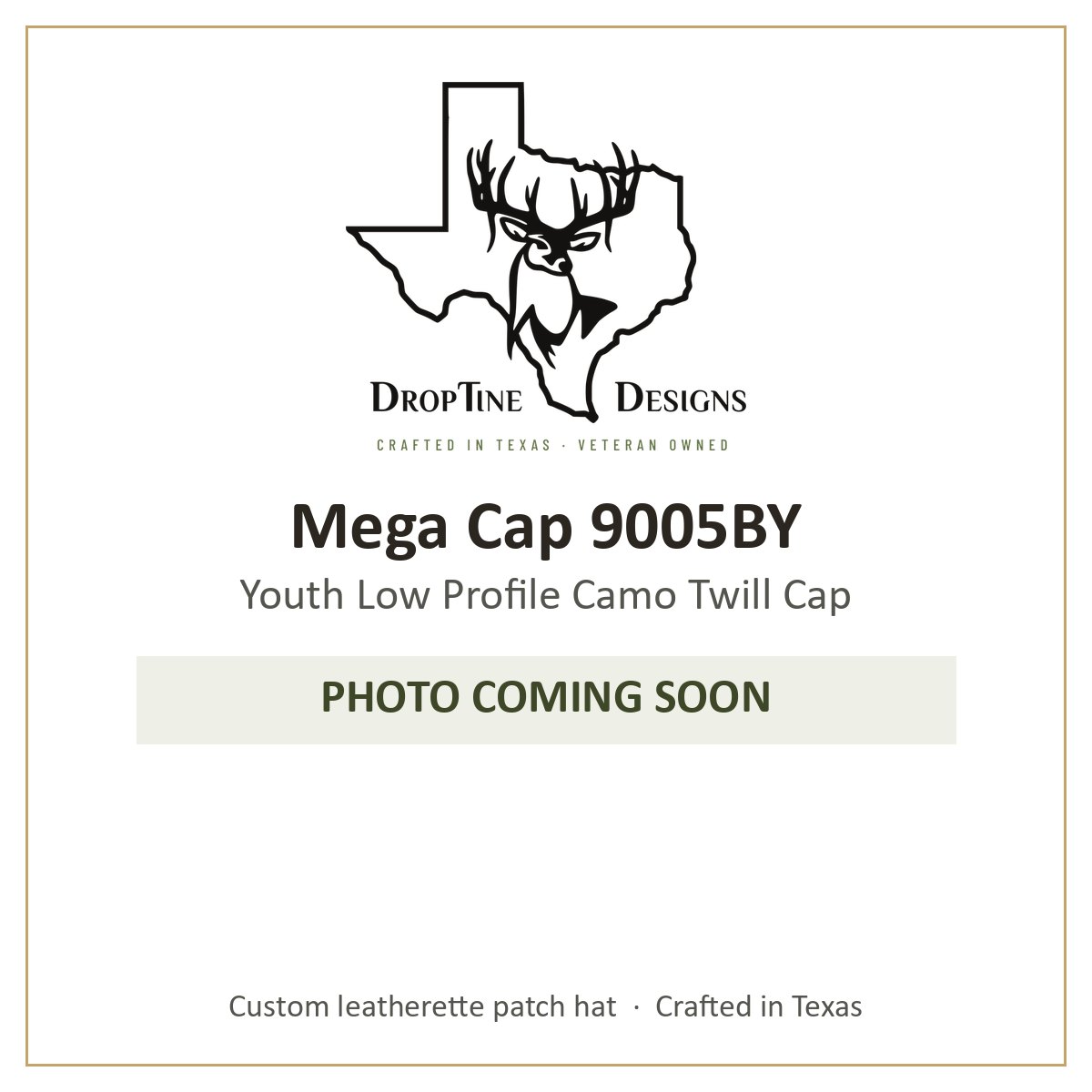 Photo coming soon: Mega Cap 9005BY Youth Low Profile Camo Twill Cap