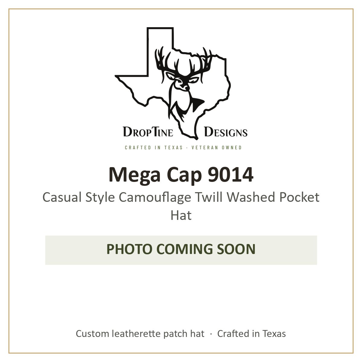 Photo coming soon: Mega Cap 9014 Casual Style Camouflage Twill Washed Pocket Hat
