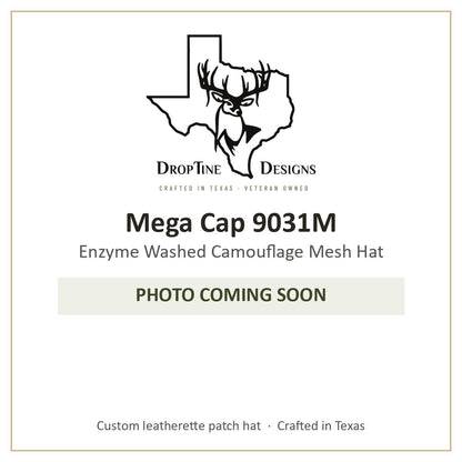 Photo coming soon: Mega Cap 9031M Enzyme Washed Camouflage Mesh Hat