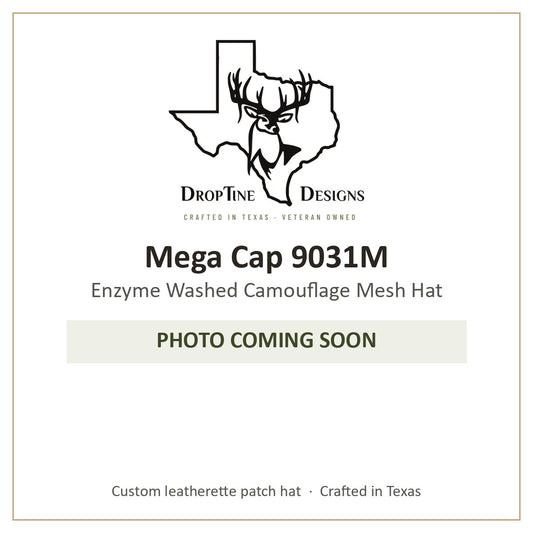 Photo coming soon: Mega Cap 9031M Enzyme Washed Camouflage Mesh Hat
