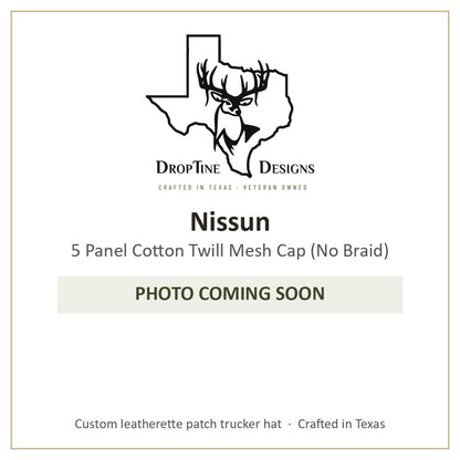 Photo coming soon: Nissun 5 Panel Cotton Twill Mesh Cap (No Braid)