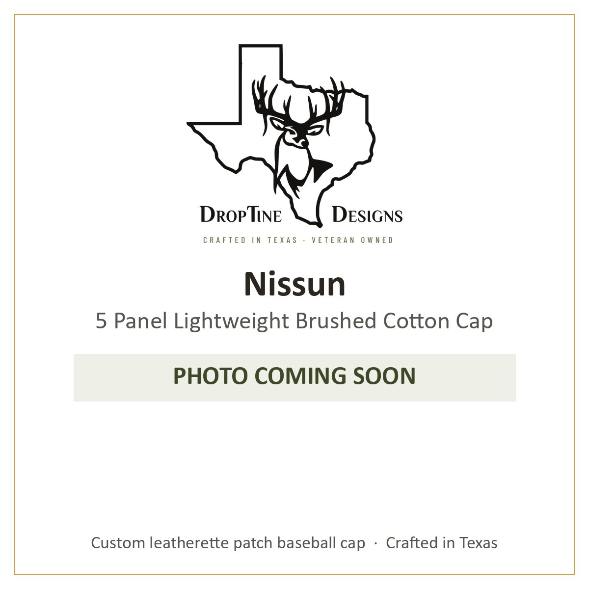 Photo coming soon: Nissun 5 Panel Lightweight Brushed Cotton Cap