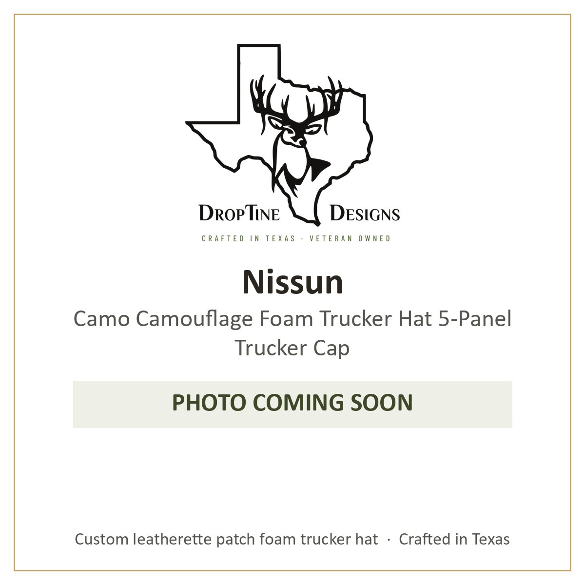 Photo coming soon: Nissun Camo Camouflage Foam Trucker Hat 5-Panel Trucker Cap