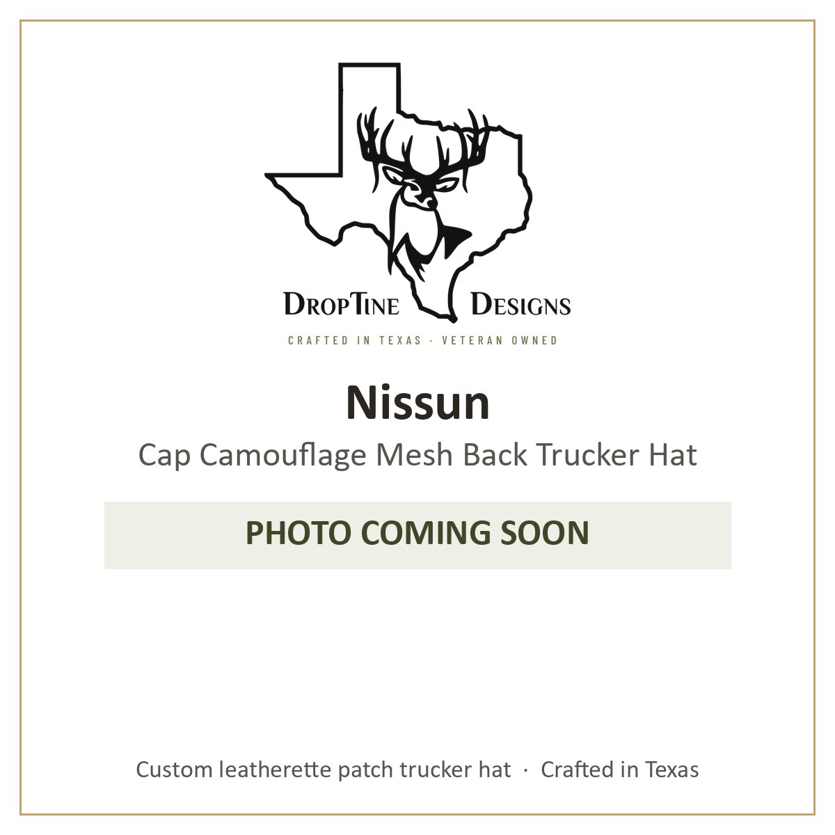 Photo coming soon: Nissun Cap Camouflage Mesh Back Trucker Hat