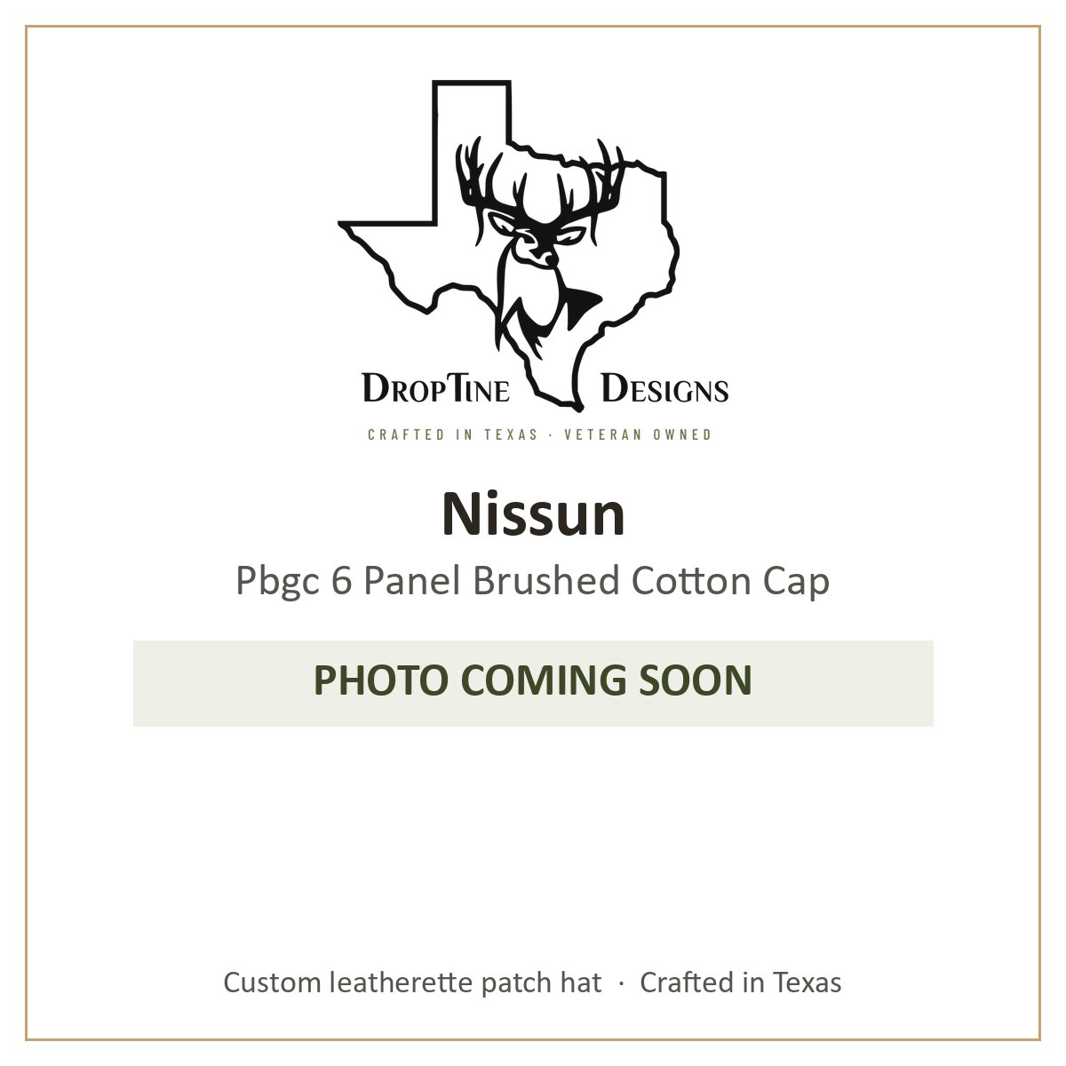 Photo coming soon: Nissun Pbgc 6 Panel Brushed Cotton Cap