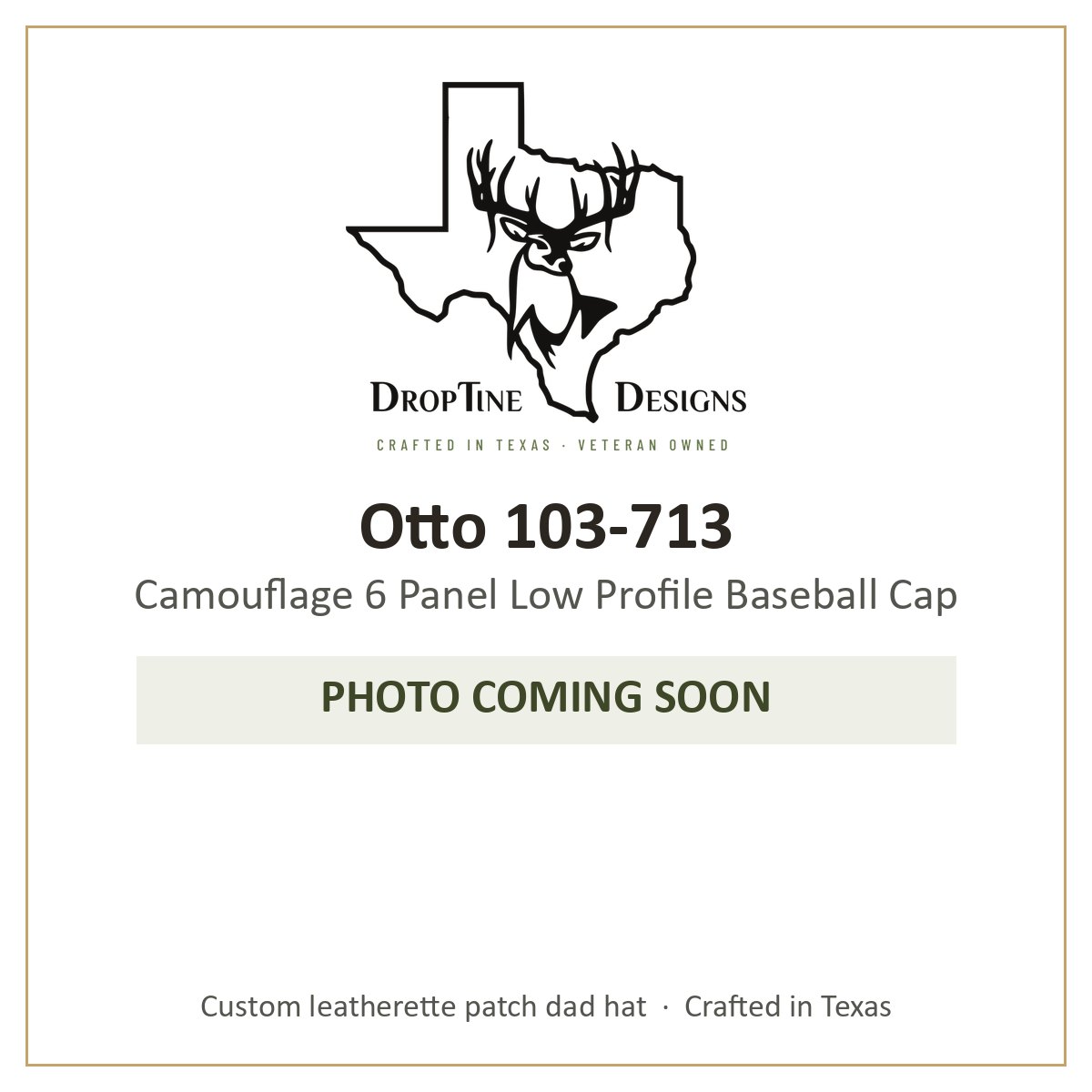 Photo coming soon: Otto 103-713 Camouflage 6 Panel Low Profile Baseball Cap