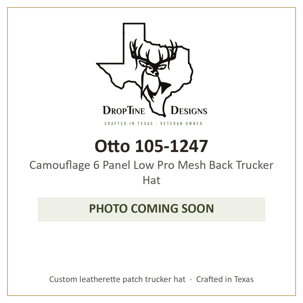 Photo coming soon: Otto 105-1247 Camouflage 6 Panel Low Pro Mesh Back Trucker Hat