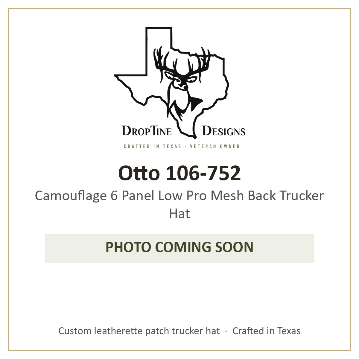 Photo coming soon: Otto 106-752 Camouflage 6 Panel Low Pro Mesh Back Trucker Hat