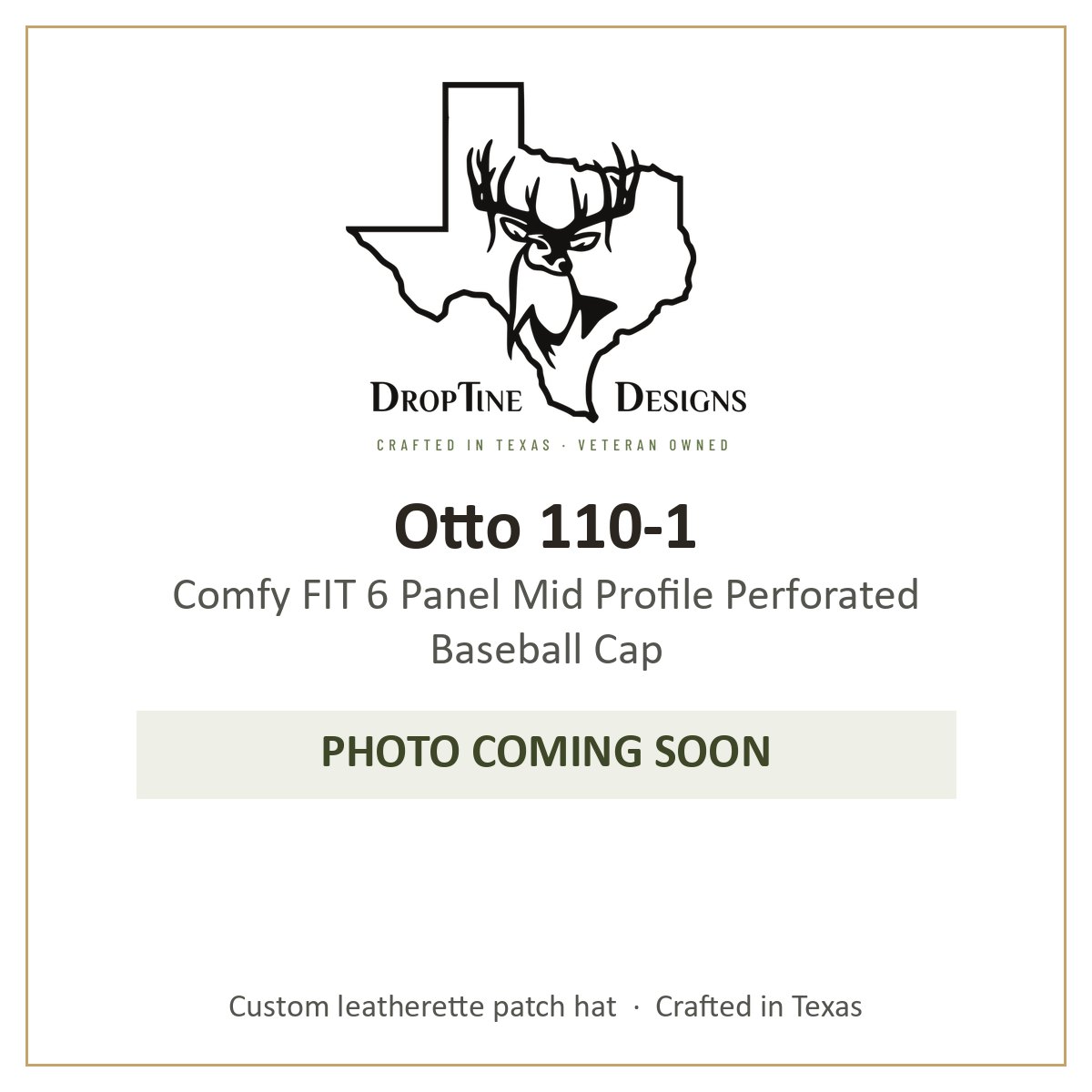 Photo coming soon: Otto 110-1 Comfy FIT 6 Panel Mid Profile Perforated Baseball Cap