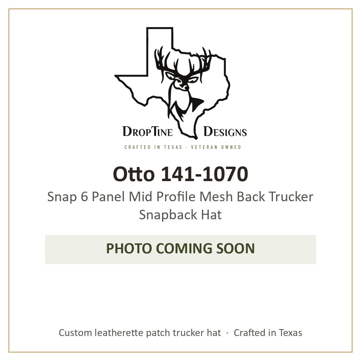 Photo coming soon: Otto 141-1070 Snap 6 Panel Mid Profile Mesh Back Trucker Snapback Hat